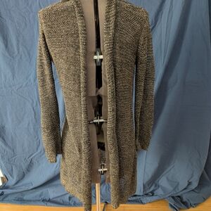 Eileen Fisher Black, Brown, Silver Open-Front Cardigan